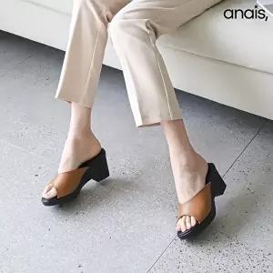 [아나이스]국산 모던 통굽 뮬슬리퍼 7cm_26S116