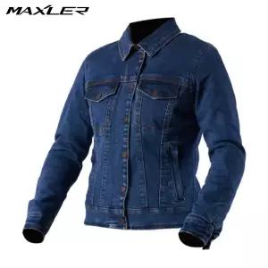맥슬러 마블 데님 자켓 오토바이 라이딩자켓 여성용 - 진청