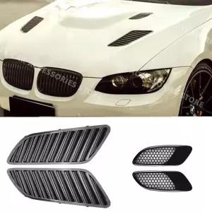 호환  엔진 후드 벤트 루버 에어 스쿠프 보닛 벤트 커버 E90 E91 E92 E93 F30 F80 E46 M3 공기 흡입구 커버