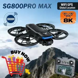 호환 8K 듀얼 카메라 드론 SG800 PRO MAX 360도 플립 FPV 쿼드콥터 브러시리스 광학 흐름 원격 제어 항공