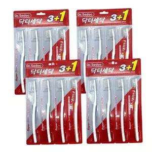 칫솔 닥터세닥슈퍼슬림 3+1 x 4개 LION 구강용품