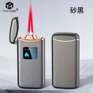 지능형 유도 음성 제어 붉은 불꽃 전원 디스플레이가 있는 방풍 풍선 라이터 Type-C 충전 패션 선물