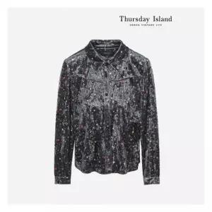 써스데이아일랜드Thursday Island 벨벳 카라 블라우스T238MBL631W2258491