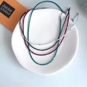 [셀러허브]원석 캐츠아이 써지컬 유리 목걸이 원석 진주 고급 2mm (S35131015)