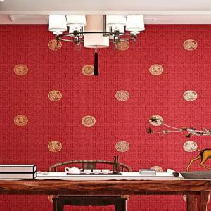 중국집벽지 금장벽지 중식당 아트월 고급 레스토랑 인테리어 중국풍 금박 벽화