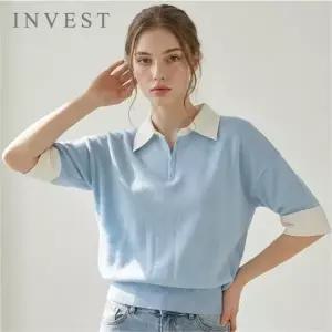 [신세계라이브쇼핑][인베스트] 셔츠 배색 집업 니트_IN6M1KT2231