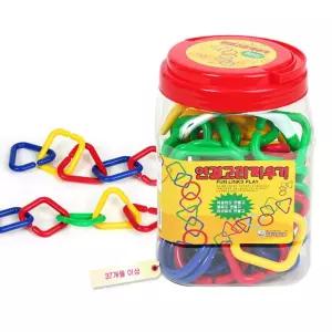 5살 논리 소근육 연결 고리 끼우기 아이 사각블록 아들 크리스마스 십자블록 방법 딸