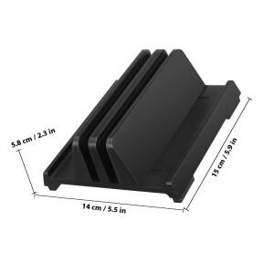 호환 노트북 수직 거치대 듀얼 슬롯 조절 가능 폭 패딩 처리된 측면 벽 논슬립 고무 바닥 데스크탑 정리대