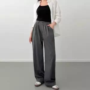 [남녀공용/3단사이즈] 이지 와이드 투턱 반밴딩 슬랙스 3color 하이웨스트 와이드 팬츠 데일리 오피스룩