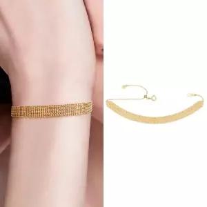 [골드퀸즈] 18K 프릿 레이스 슬라이딩 체인 팔찌