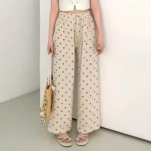 여성 봄 여름 큰 도트 밴딩 통바지 긴바지 츄리닝 트레이닝 팬츠 PN0705S