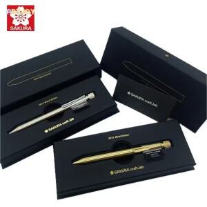 SAKURA Cherry Blossom Craft Lab 001S 황동 젤 펜 부드러운 필기감, 골드 & 실버의 우아한 디자인,