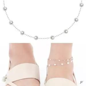 [셀러허브]써지컬 스틸 글라스 진주 기본 체인 패션 발찌 (S16332119)