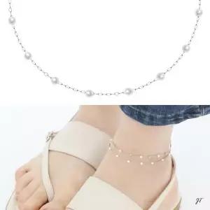 [셀러허브]써지컬 스틸 글라스 진주 데일리 체인 패션 발찌 (S16332121)
