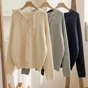 [신세계라이브쇼핑][옷자락] 여자 레이온혼방 루즈핏 후드 집업 니트 가디건