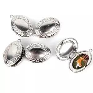 [셀러허브]엔틱팬던트 엔틱 스테인레스 사진 액자 목걸이 팬던트 미니팬던트 (S17836004)