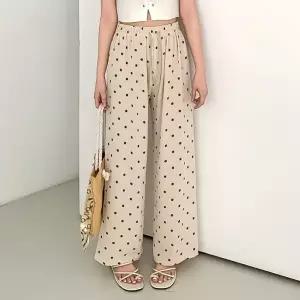 여성 큰 도트 밴딩 통바지 긴바지 츄리닝 트레이닝 팬츠 -WPN0705- 봄 여름