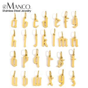 메탈참 eManco 26 이니셜 펜던트 스테인레스 스틸 PVD 골드 도금 DIY 목걸이 팔찌 쥬얼리 48 시간
