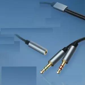 스테레오 071UGL44 연장 케이블 젠더 4극 2분배 Y형 AU IH094