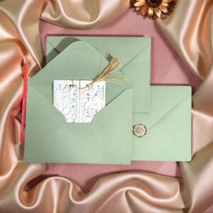 30 개/몫 21.5x15.5cm 결혼식 초대장을위한 녹색 봉투 비즈니스 고급 250g 종이 문구 용품 보관 가방