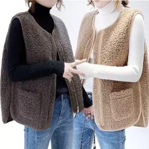 여성 양털 조끼 겨울 가을 베스트 여자 패딩 후리스 김장