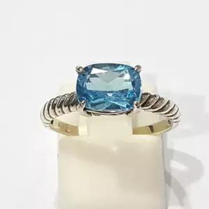 [블루케이] A급심플 블루토파즈 원석 반지 210802-10n