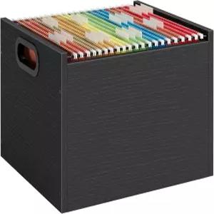 로송 블랙 우드 파일 정리함 - 편지 및 A4 사이즈 목재 장식 걸이 폴더 보관함 손잡이가 있는 튼튼한 홈