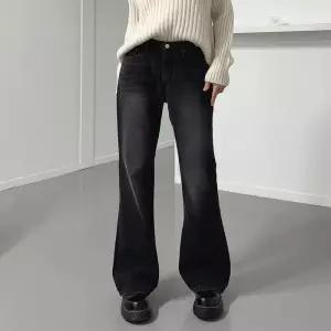여자 캣워싱 부츠컷 블랙진 논스판 기모 청바지_3