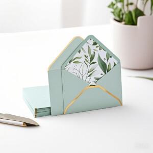 20/40PCS 골드 트림 비즈니스 봉투 | 우아한 청첩장, 수표 및 송장 프리미엄 오피스 문구, 다목적