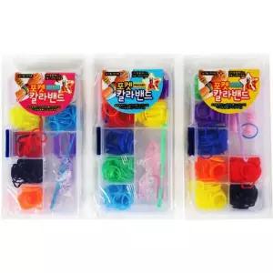 컬러고무밴드세트 수납박스 다색고무링 머리묶기용