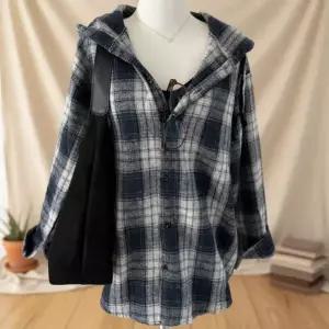 [하프클럽/]여성 후디 격자 캐쥬얼 셔츠