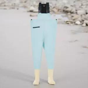 어린이 가슴 장화 레인부츠 갯벌 체험 농장 일체형 파스텔 방수옷