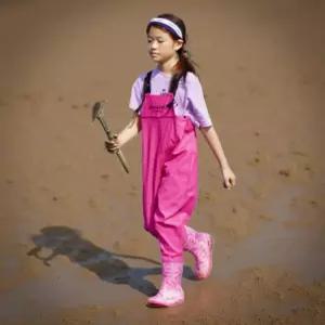 어린이 가슴 장화 레인부츠 갯벌 체험 농장 일체형 멜빵 방수옷