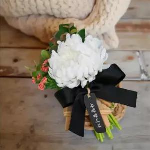 강아지 49제 반려 동물 납골당 국화 성묘용 미니 꽃다발 조화 화환 추모꽃