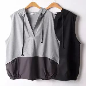 위쉬몰 IR V넥오픈배색후드조끼(I435H509) 빅사이즈 (41362022A)