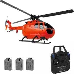 GoolRC C186 원격 제어 헬리콥터 6축 자이로 안정화 고도 유지 배터리 3개 비행기 장난감 오렌지 포함