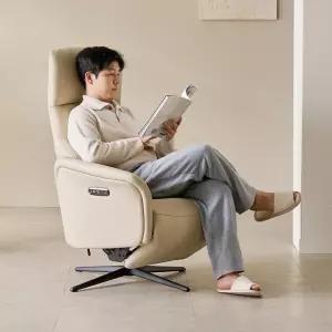 엘라움 1인용 3모터 천연면피가죽 리클라이너 소파