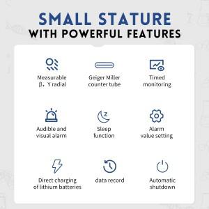 호환 FNIRSI GC-02 가이거 카운터 핵 방사선 검출기  개인 선량계  X-선  γ-선 테스터  대리석