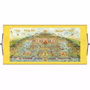 불교그림 서양극락세계전경도괘화만불도현수막불상화불당장식비단화권축화 불교족자