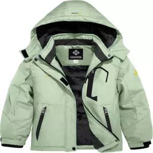 GEMYSE 소녀용 방수 스키 스노우 재킷 플리스 방풍 겨울 후드 포함