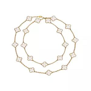 [엘러브]  빈티지 알함브라 네크리스 20모티브 18K 옐로우골드 마더오브펄 6ET