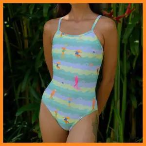 예쁜수영복 여자 강습 여행 호텔수영복 파스텔웨이브 서핑걸 컷아웃백 여성 강습 원피스수영복 유니크