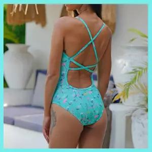 예쁜수영복 여자 강습 여행 호텔수영복 민트 플라워홀씨 더블엑스백 여성 강습 원피스수영복 스파 여친