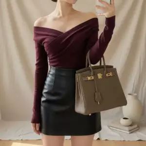 여성 봄가을 슬림 오프숄더 긴팔 니트웨어