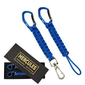 hercules 파라코드 키체인 세트 - 알루미늄 로프 블루 야외 스트랩, 있는 2팩, 손목 활동을 로열 클립이 랜야드 내구성 위한
