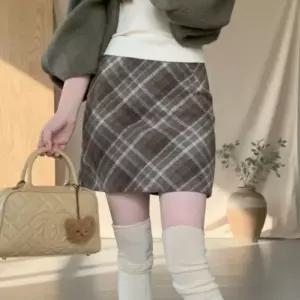 여성 캐주얼 체크 미니 스커트