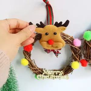 크리스마스 폼폼 자연리스 DIY 패키지(랜덤) (10개 묶음) 마루