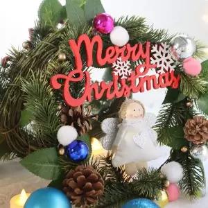 크리스마스 리스원형 크리스마스 글자와천사 DIY 패키지 (5개 묶음)