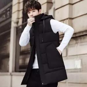 모노무드 남성 후드 롱패딩조끼 겨울 베스트 따듯한 조끼 1825067