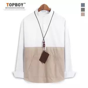 [탑보이][탑보이] 투톤미들포켓헨리넥긴팔셔츠 (MN458)